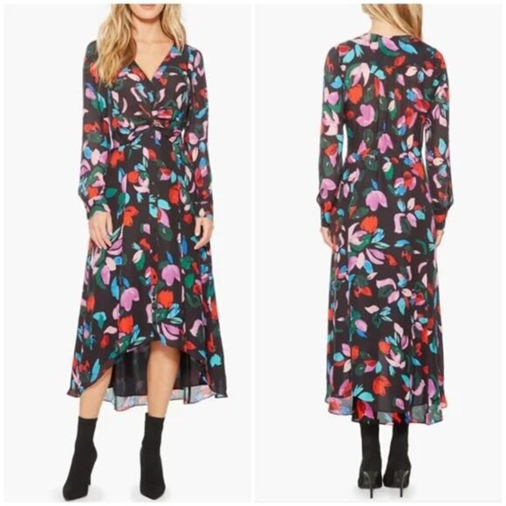 Parker Cora Midi Dress Silk Blend in Jeweled Flora‎ Floral Print women's Size 6
